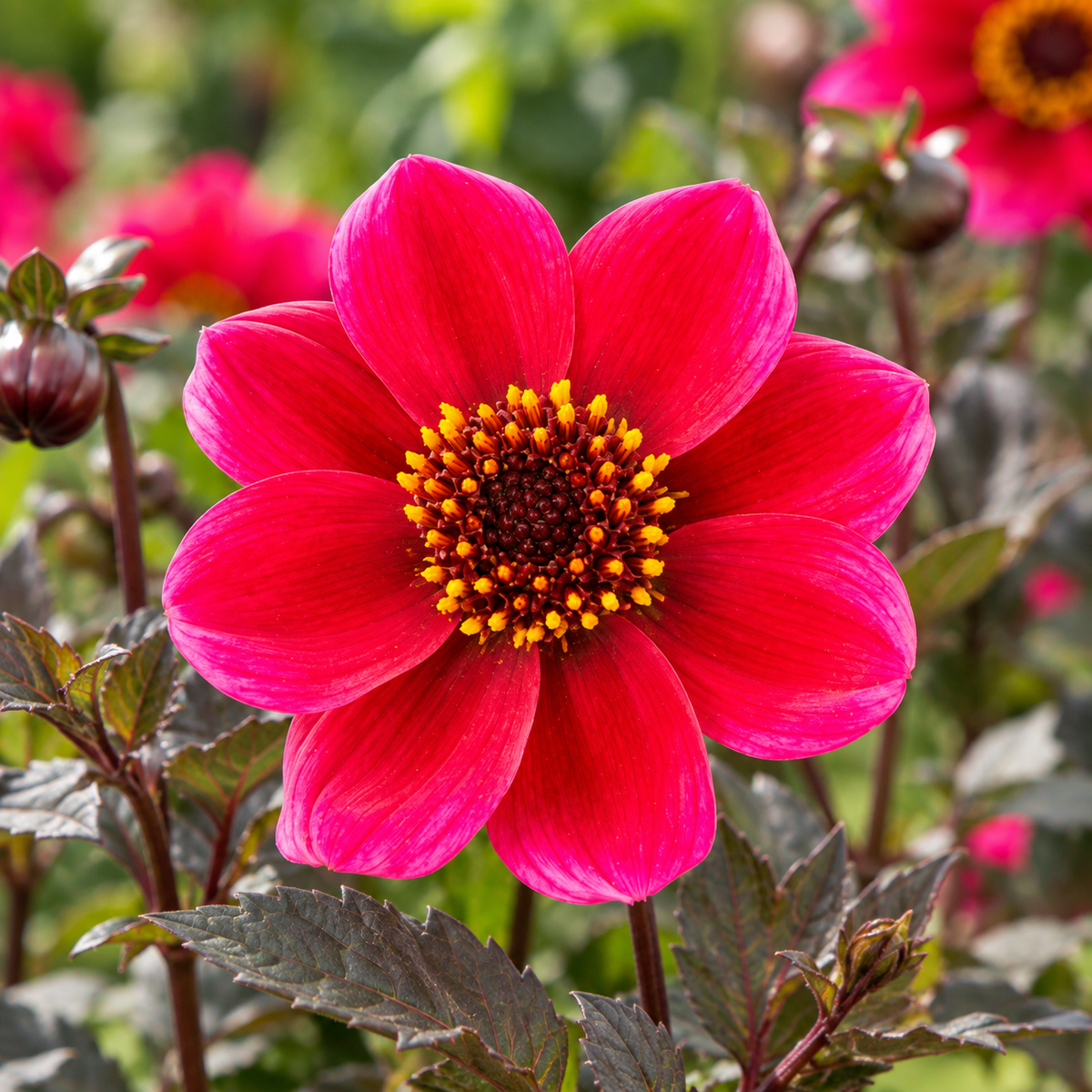 Bulbes de fleurs non-traité Dahlia à fleur simple Dracula VDTG17® calibre 1