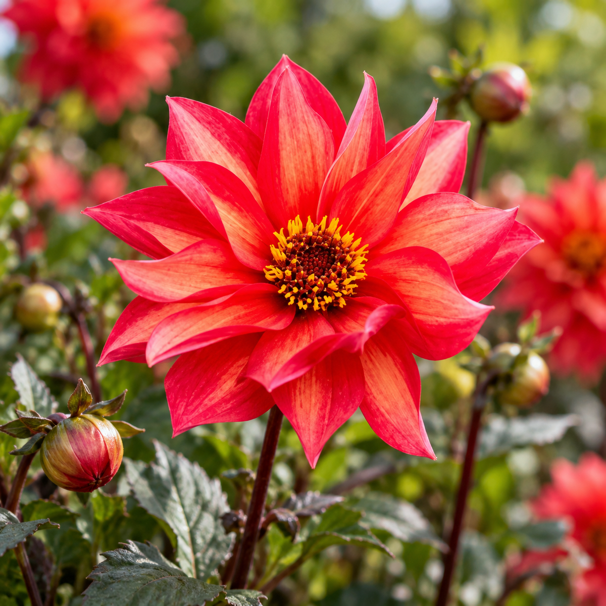 Bulbes de fleurs non-traité Dahlia à fleur simple Waltzing Mathilda™ calibre 1