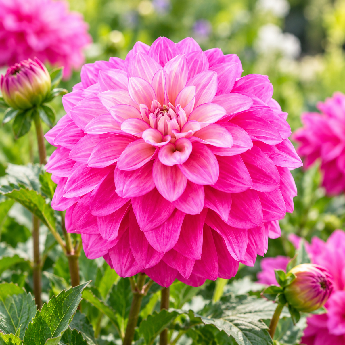 Bulbes de fleurs non-traité Dahlia décoratif Purple Balloon calibre 1