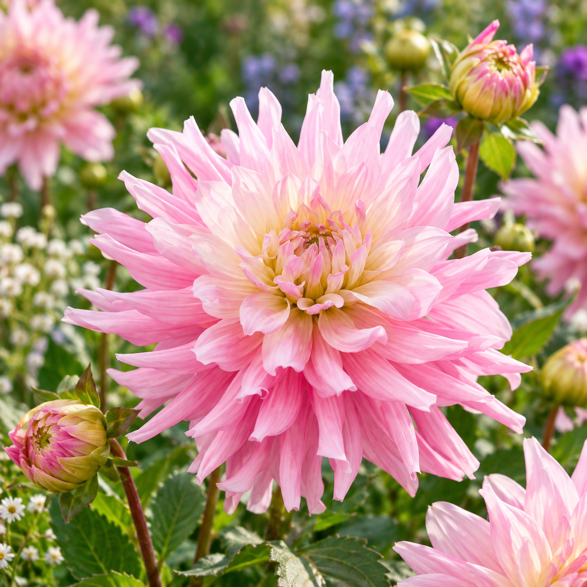 Bulbes de fleurs non-traité Dahlia décoratif Titan Dulcina calibre 1