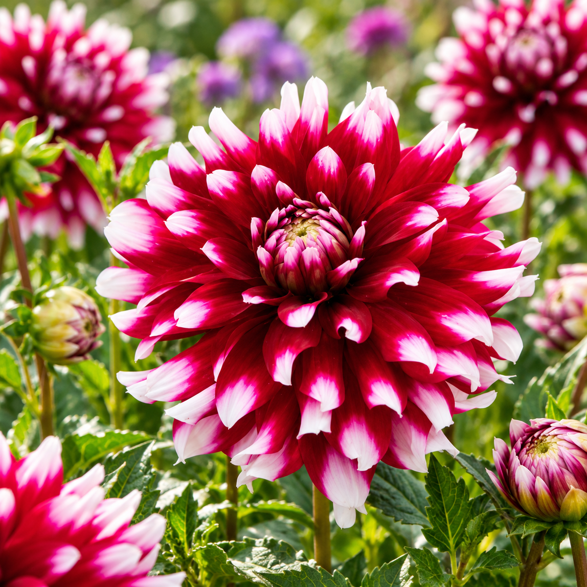 Bulbes de fleurs non-traité Dahlia décoratif Verdi (Siedlerfreude) calibre 1
