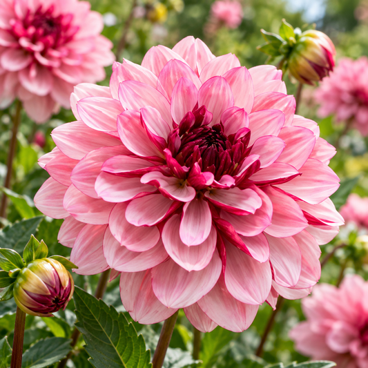 Bulbes de fleurs non-traité Dahlia décoratif Crème de Cassis calibre 1