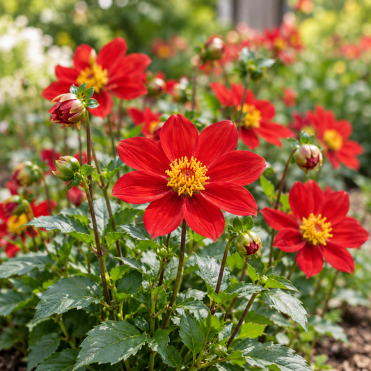 Bulbes de fleurs non-traité Dahlia Topmix Reddy calibre 1
