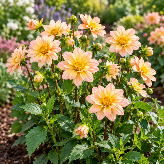 Bulbes de fleurs non-traité Dahlia Topmix Topmix Apricot calibre 1