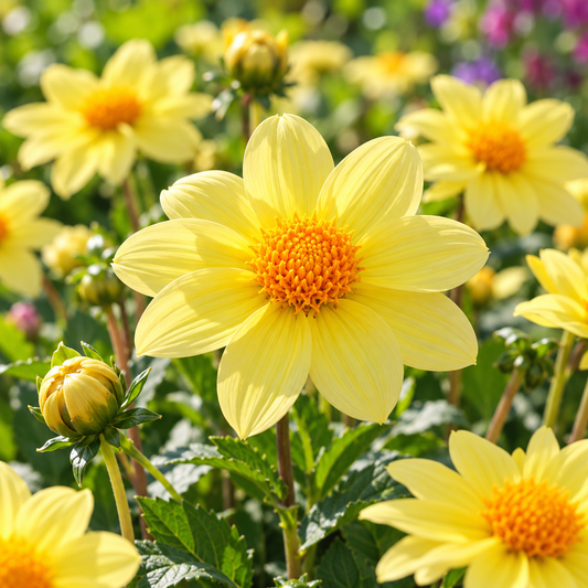 Bulbes de fleurs non-traité Dahlia Topmix Yellow calibre 1