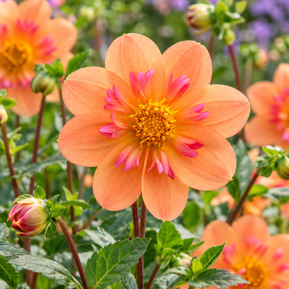Bulbes de fleurs non-traité Dahlia à collerette Kelsey Annie Joy calibre 1