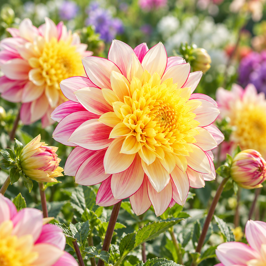 Bulbes de fleurs non-traité Dahlia à fleur d'anémone Polka NL calibre 1