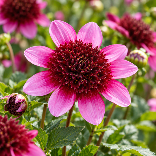 Bulbes de fleurs non-traité Dahlia à fleur d'anémone Poodle Skirt calibre 1