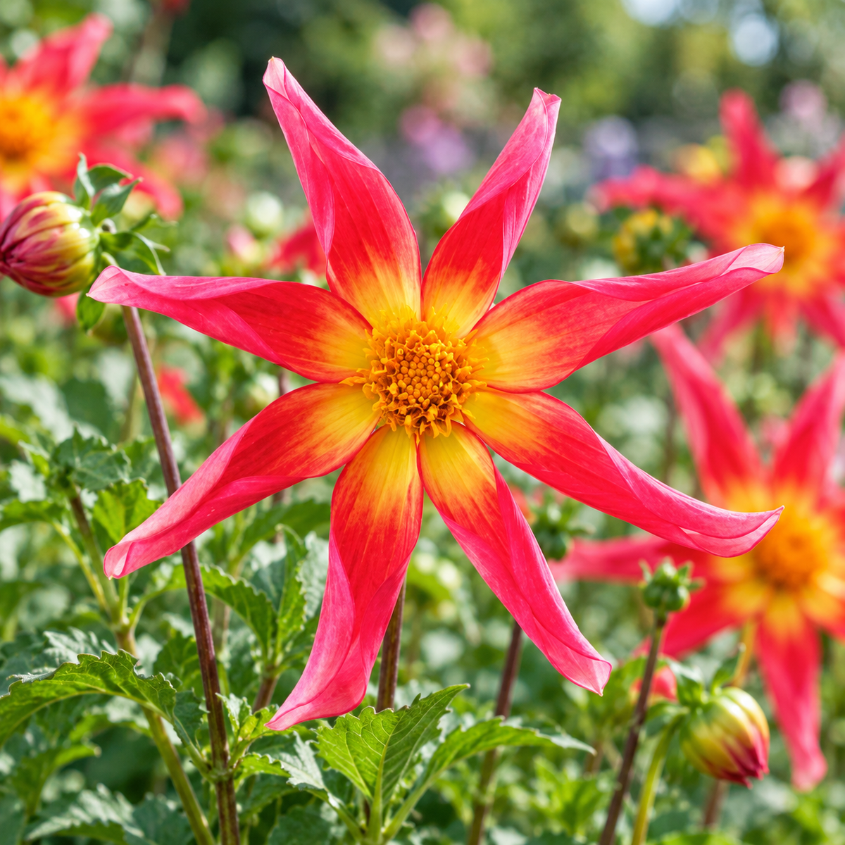 Bulbes de fleurs non-traité Dahlia à fleur d'orchidée Honka Surprise calibre 1