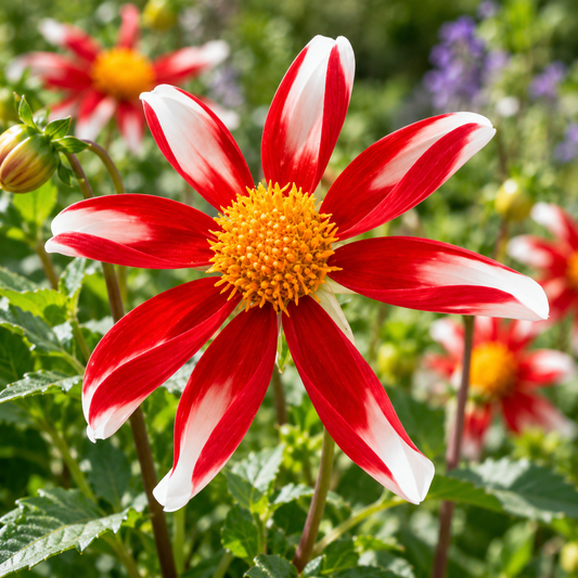 Bulbes de fleurs non-traité Dahlia à fleur d'orchidée Windmill Bicolour calibre 1
