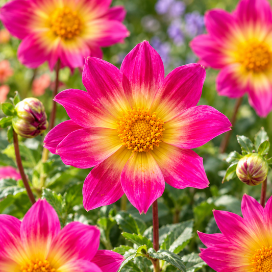 Bulbes de fleurs non-traité Dahlia à fleur simple Bright Eyes calibre 1
