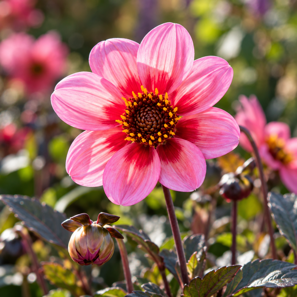 Bulbes de fleurs non-traité Dahlia à fleur simple Dahlegria Tricolore (Dahlgr85)® calibre 1