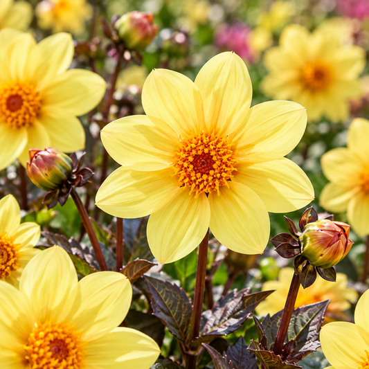 Bulbes de fleurs non-traité Dahlia à fleur simple HS Party® calibre 1