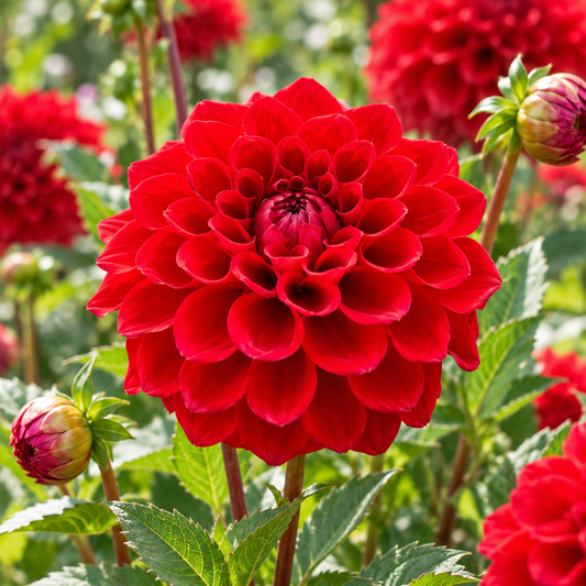 Bulbes de fleurs non-traité Dahlia ballon Purper Cap calibre 1