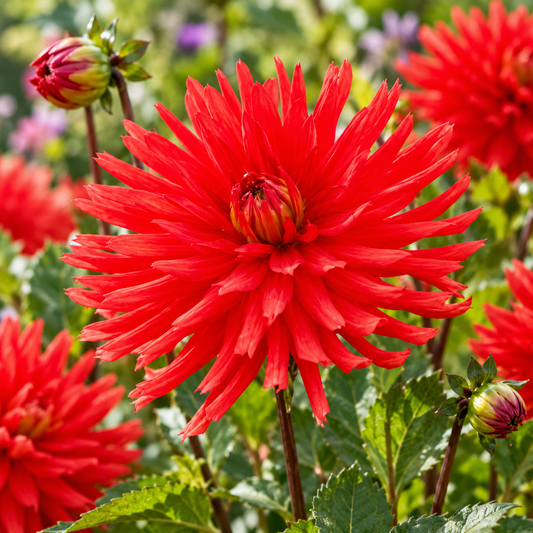 Bulbes de fleurs non-traité Dahlia cactus et semi-cactus Berger's Rekord calibre 1