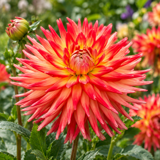 Bulbes de fleurs non-traité Dahlia cactus et semi-cactus Bridge View Aloha calibre 1