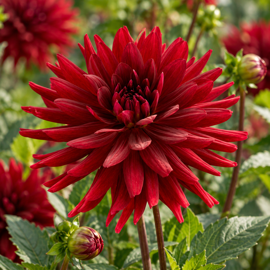 Bulbes de fleurs non-traité Dahlia cactus et semi-cactus Chat Noir calibre 1