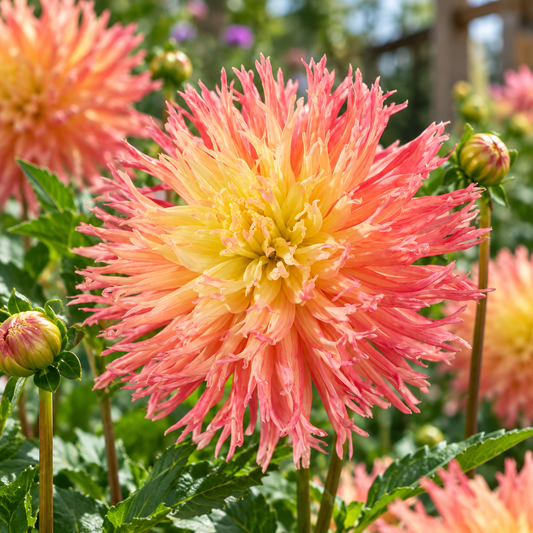 Bulbes de fleurs non-traité Dahlia cactus et semi-cactus Fringed Star calibre 1