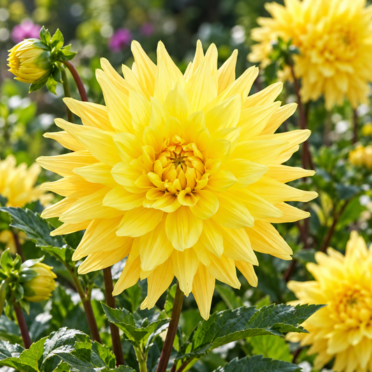Bulbes de fleurs non-traité Dahlia cactus et semi-cactus Gelber Vulcan calibre 1