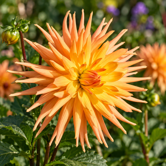 Bulbes de fleurs non-traité Dahlia cactus et semi-cactus Gold Crown calibre 1