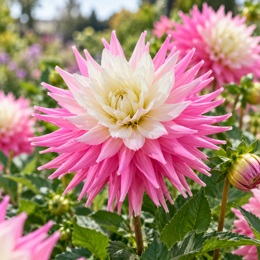 Bulbes de fleurs non-traité Dahlia cactus et semi-cactus Hillcrest Candy calibre 1