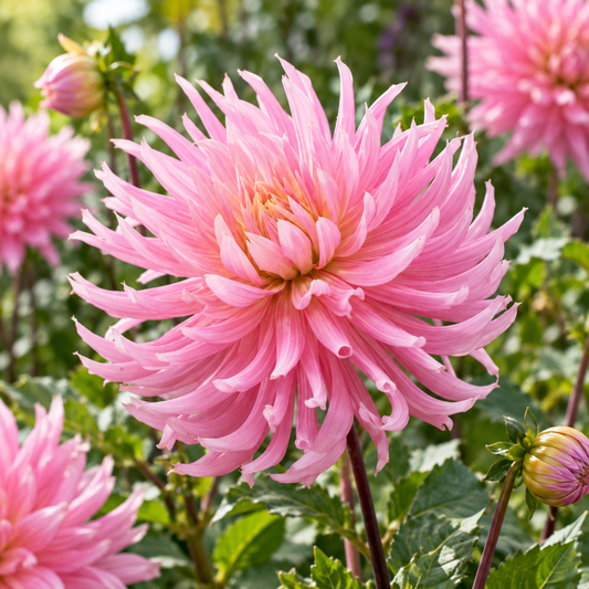 Bulbes de fleurs non-traité Dahlia cactus et semi-cactus Hollyhil Cotton Candy calibre 1