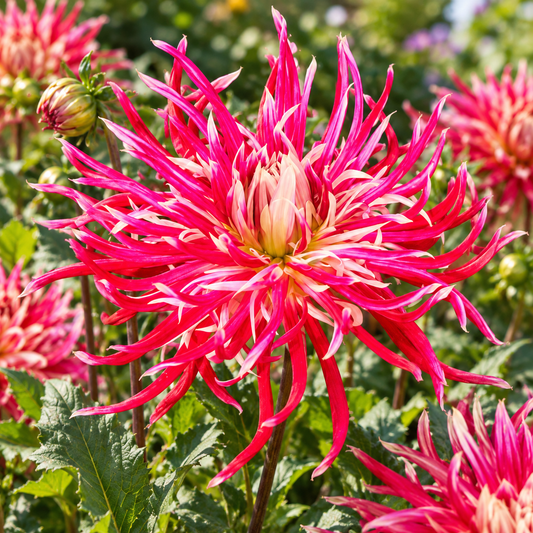 Bulbes de fleurs non-traité Dahlia cactus et semi-cactus Hollyhill Spiderwoman calibre 1