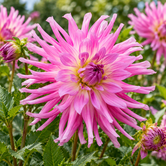 Bulbes de fleurs non-traité Dahlia cactus et semi-cactus Mingus Randy calibre 1