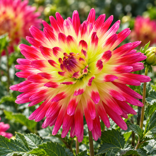 Bulbes de fleurs non-traité Dahlia cactus et semi-cactus Tahiti Sunrise calibre 1