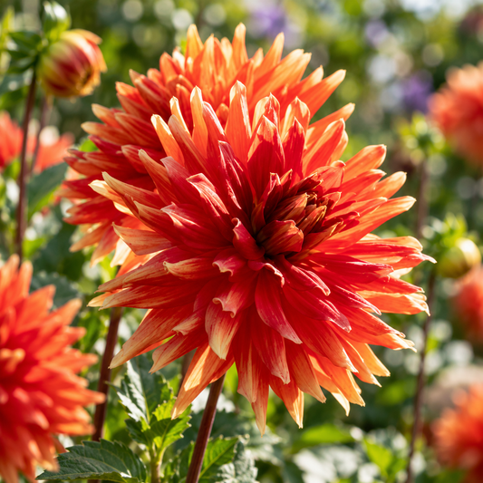 Bulbes de fleurs non-traité Dahlia cactus et semi-cactus Vulcan calibre 1