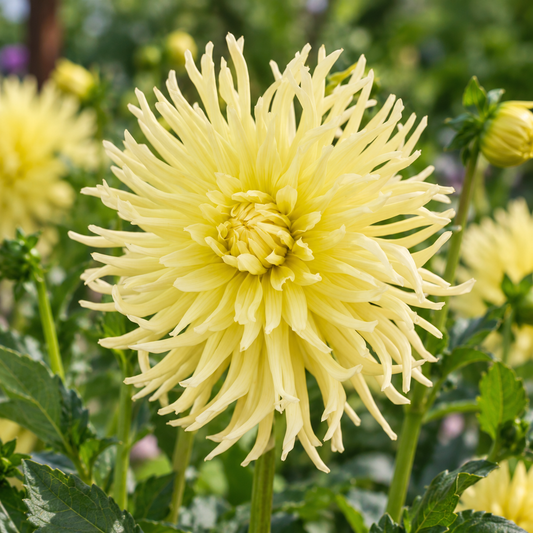 Bulbes de fleurs non-traité Dahlia cactus et semi-cactus Yellow Star calibre 1