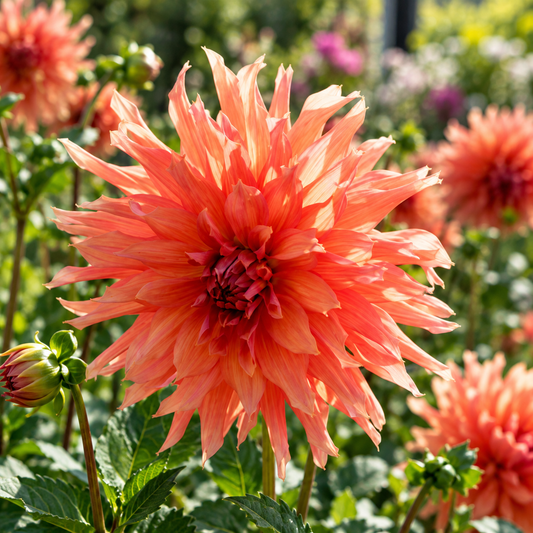Bulbes de fleurs non-traité Dahlia décoratif Belle of Barmera calibre 1