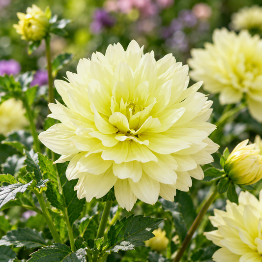 Bulbes de fleurs non-traité Dahlia décoratif Berliner Lemon calibre 1