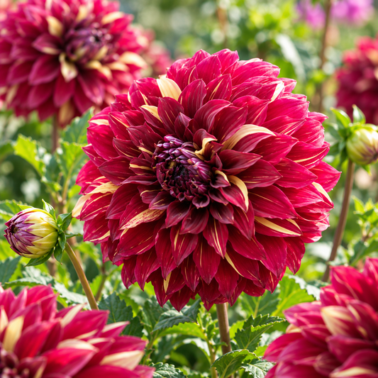 Bulbes de fleurs non-traité Dahlia décoratif Bohemian Spartacus calibre 1