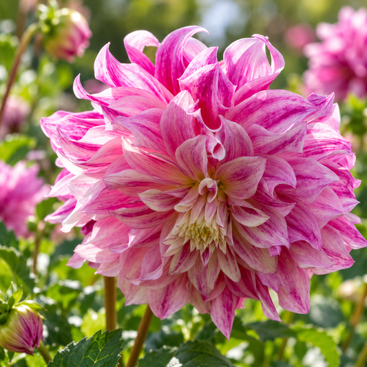 Bulbes de fleurs non-traité Dahlia décoratif Bristol Stripe calibre 1