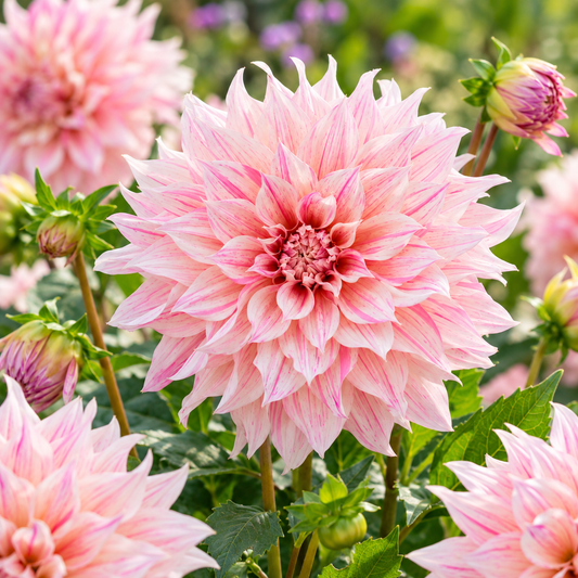 Bulbes de fleurs non-traité Dahlia décoratif Café au Lait Twist® calibre 1
