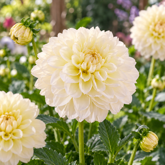 Bulbes de fleurs non-traité Dahlia décoratif Crème Corner calibre 1