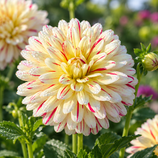 Bulbes de fleurs non-traité Dahlia décoratif Crème Silence calibre 1