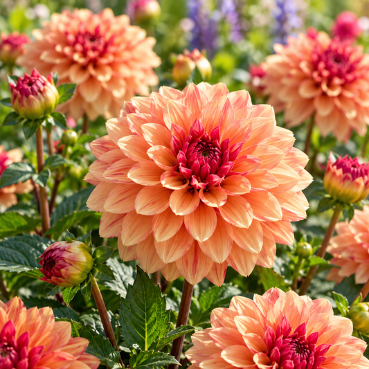 Bulbes de fleurs non-traité Dahlia décoratif Crème de Cognac calibre 1