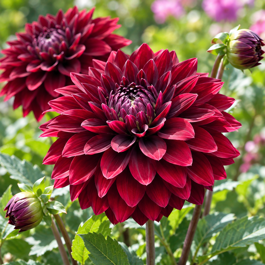 Bulbes de fleurs non-traité Dahlia décoratif Destiny's Darkness calibre 1