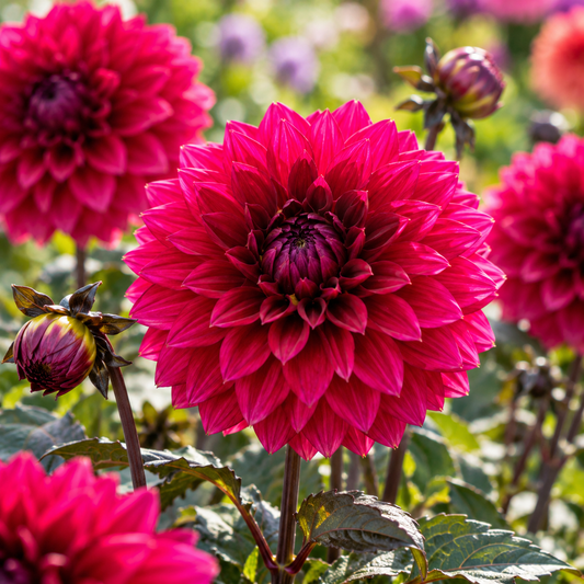 Bulbes de fleurs non-traité Dahlia décoratif Engelhardts Matador calibre 1