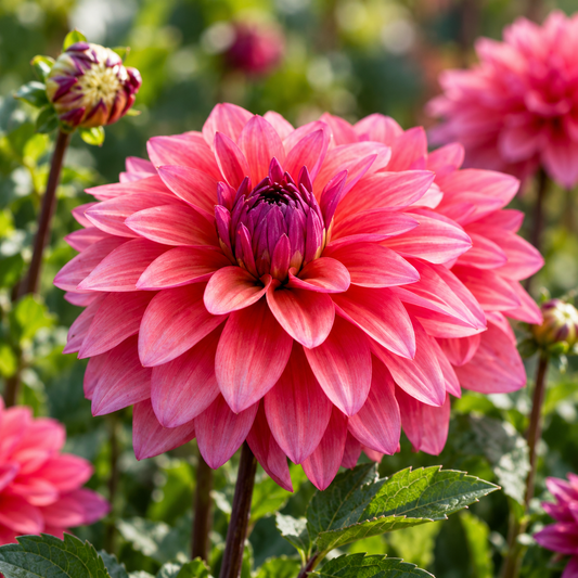 Bulbes de fleurs non-traité Dahlia décoratif Feline Yvonne calibre 1