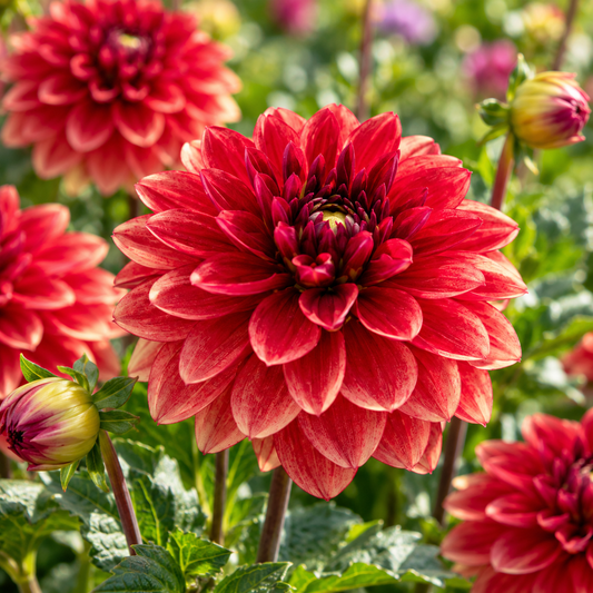 Bulbes de fleurs non-traité Dahlia décoratif Glossy Macarena calibre 1