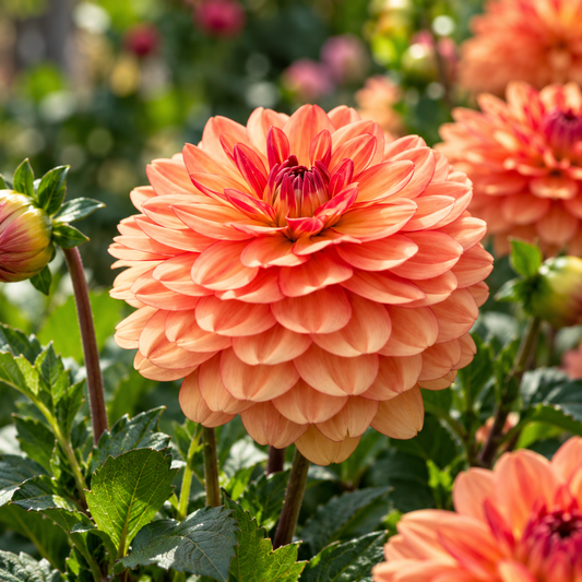 Bulbes de fleurs non-traité Dahlia décoratif Go Go Orange calibre 1