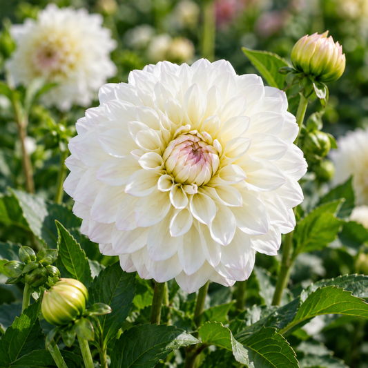 Bulbes de fleurs non-traité Dahlia décoratif Go Go White calibre 1