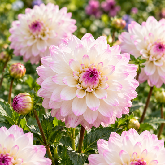 Bulbes de fleurs non-traité Dahlia décoratif Hapet Blue Eyes calibre 1