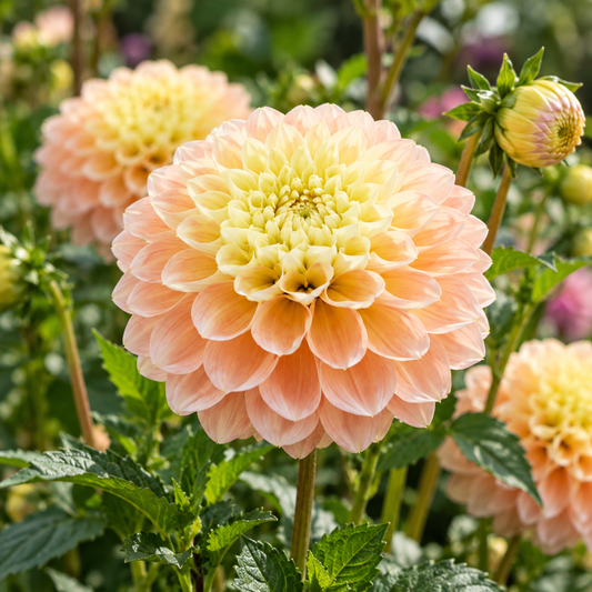 Bulbes de fleurs non-traité Dahlia décoratif Honey Dew calibre 1