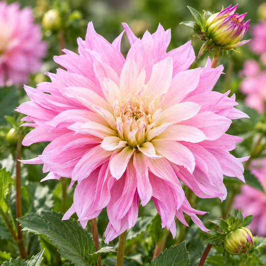 Bulbes de fleurs non-traité Dahlia décoratif Labyrinth Twotone calibre 1