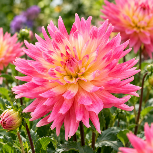 Bulbes de fleurs non-traité Dahlia décoratif Magic Sunrise calibre 1