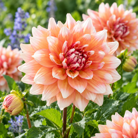 Bulbes de fleurs non-traité Dahlia décoratif Orange Duet calibre 1